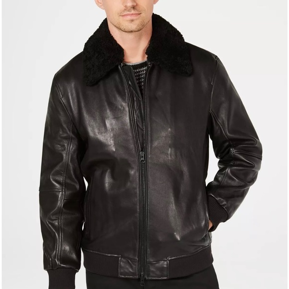 NWT Kenneth Cole Leather Jacket - Picture 1 of 4